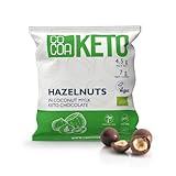 Haselnüsse in Keto-Kokos-Schokolade BIO 70g, nur 7g Kohlenhydrate, Low-Carb-Snack mit MCT-Öl, KETO-Snack in Schokolade, perfekt für eine ketogene Ernährung und kohlenhydratarm